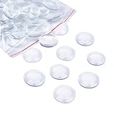 Kissitty 100-Piece Transparent Clear Half Round Flat Back Glass Cabochons (About 1 inch) 24.5~25mm Dia. for Cameo Photo Pendants DIY Craft Jewelry Making