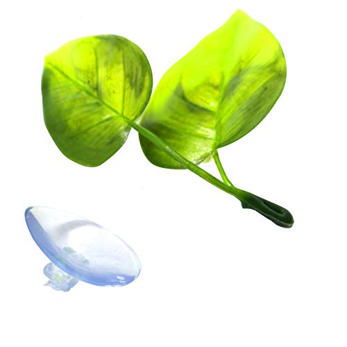 AQUEENLY Betta Hammock Leaf with Suction Cup, Fish Habitat Plastic Aquarium Plant - Thumbnail 2