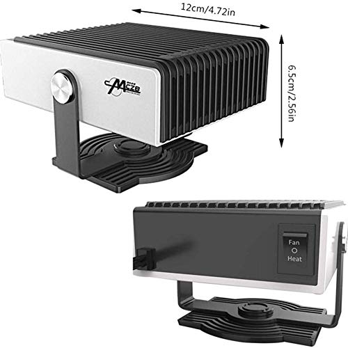 Aochol Portable Heater for Car, Car Heater Windshield Defroster with Fan, 2 in 1 12V 150W Powerful Windshield Defogger Heater & Cooling Fan, Plug in Cigarette Lighter, Heating Quickly and Low Noise