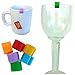 Cup Markers by CUPmarker (Set of 6 Snap-on Drink Tags/Charms/Glass Marker to Label Tumblers, Wine Glasses, Tea Cups & More)