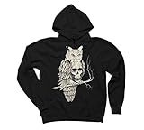 Skull Owl Men's X-Large Black Graphic Zip Hoodie - Design By Humans