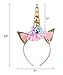 Unicorn Cake Topper with Eyelashes and Unicorn Headband Unicorn Party Supplies for Birthday Party, Baby Shower and Wedding Party(Gold)
