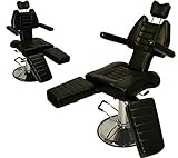 InkBed InkChair Tattoo Reclining Sturdy Hydraulic Ink Chair Salon Studio Equipment - Black