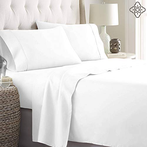 BIOWEAVES 100% Organic Cotton 3 Piece Bed Sheet Set, 300 Thread Count Soft Sateen Weave GOTS Certified with deep Pockets (Twin XL, White)
