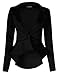 FashionMark Womens Plain Crop 1 Button Peplum Frill Blazer Jacket Coat