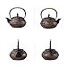JUEQI 900 ML Old Dutch Cast Iron Teapot, Enamel Craft Japanese Cast Iron Tea Kettle with Stainless Steel Infuser Strainer, Enamel-Coated Interior Peony Pattern