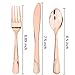 BUCLA 300 Pieces Rose Gold Plastic Silverware-Plastic Rose Gold Cutlery-Heavyweight Disposable Flatware set- 100 Forks, 100 Spoons, 100 Knives