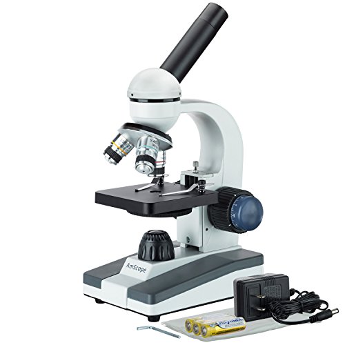 AmScope M150 Compound Monocular Microscope, Plain Stage