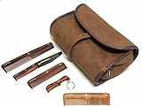 Leather Hanging Travel Toiletry Bag & Deluxe