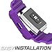 MORETEK for Charge2 Band Tough Hard Hybrid Cover Dual Layer Armor Defender Case Wrist Strap for Fitbit Charge 2 Replacement Bands (Purple)