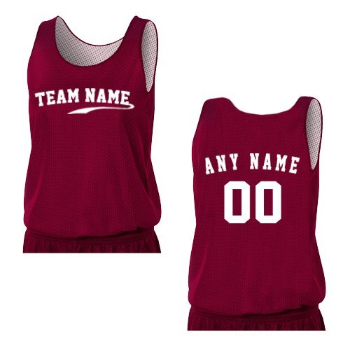 A4 Sportswear Maroon/White Ladies Medium Reversible Custom (Front and/or Back) Tank Uniform Jersey Top