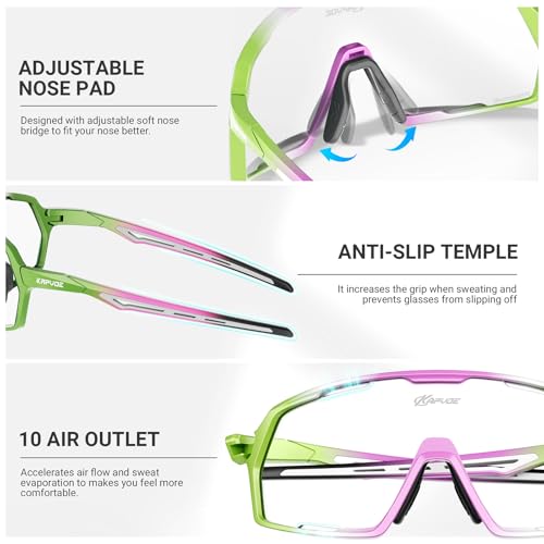 KAPVOE Photochromic Cycling Glasses Men Women Transparent Sports Sunglasses MTB Mountain Bike MTB Bike Cycling K160