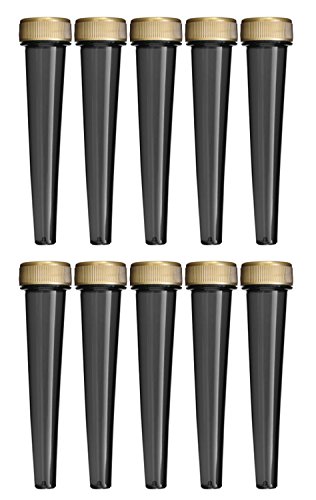 EZtube 10-Pack Joint Blunt Cigarette Tube Doob Vial Holder Waterproof Airtight Smell Proof Odor Sealing Container (Black)