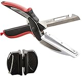 Kunyai-Clever Cutter - With Chopping Board + Detachable Knife, For Vegetable And Meat Cutter Or Slicer, Bottle Opener, Peeler, Including Sharpener. Extra Thick Stainless Steel Blade 1/8