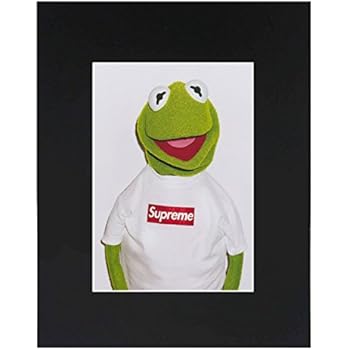 XQArtStudio Supreme X Kermit The Frog Print Poster Matte Urban Street dope Cool 8x10 Black Matted Art Artworks Print Paintings Printed Picture Photograph Poster Gift Wall Decor Display