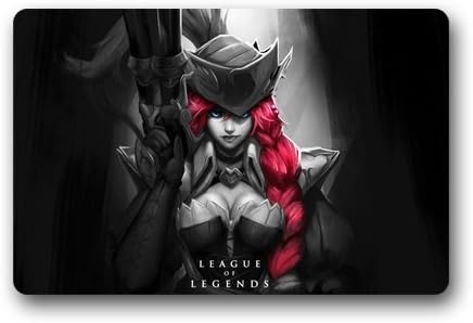 LaHuo LOL Fans Loves Cool Characters Miss Fortune Doormats Outdoor Indoor Stairs Bath Front Door Small Rug Machine-Washable Neoprene Rubber Doormat 18-Inch By 30-Inch