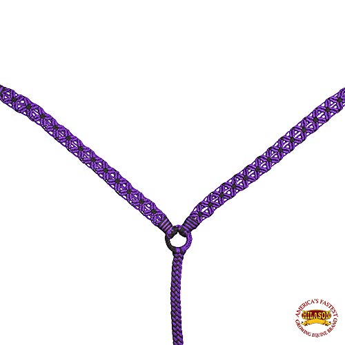 HILASON Horse Breast Collar Crossnet Braided Paracord Purple/Black