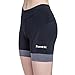Santic Women's Cycling Shorts 4D Gel Elastic Comfortable for Spin Bike Classes Indoor Bike Shorts Women with Padding Plus Size Black-Grey Large