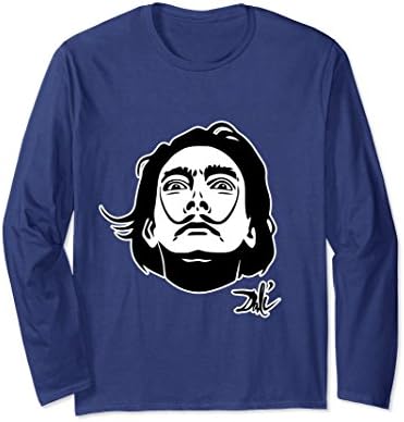 Unisex Salvador Dali T-Shirt long sleeve Salvadore Mustache Mens Medium Navy
