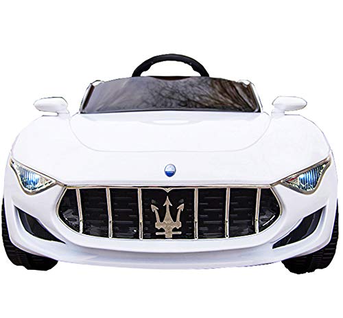 Maserati Alfieri Licensed Ride On Electric Toy Car for Kids 12V10A Battery Powered LED Lights MP3 RC Parental Remote Controller Leather Seat Suitable for Boys and Girls White