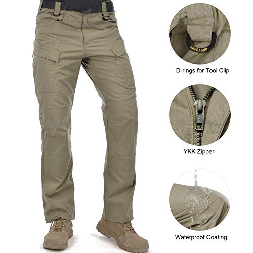 HARD LAND Men’s Waterproof Tactical Pants Ripstop Lightweight Work
