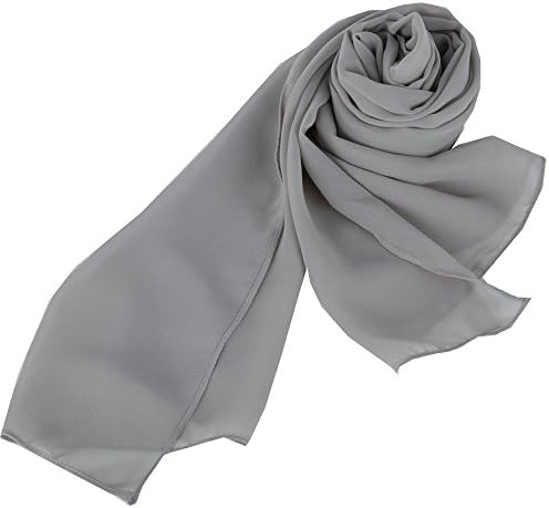 Nafusen Womens Chiffon Soft Wrap Scarf Shawl for Bridal Evening (Grey)