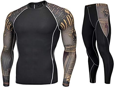 Men's Underwear Set, Sport Long Johns Base Layer for Male, Winter Gear Compression Suits for Running