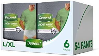 Depend Incontinence Pants for Men, Super Absorbent - L/XL, 54 Pants by Depend