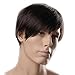 GOOACTION Male Short Straight Black Brown Wig for Men Synthetic Replacement Hair Wigs