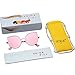 SojoS Kids Fashion Cat Eye Round Sunglasses For Girls UV Protection Mirror Lens SK101 SK301 SK302 SK303 with Gold Frame/Full Pink Mirrored Lens