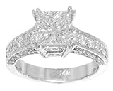 3.40 ct. TW Princess Diamond Engagement Ring in 18 kt. Pave Mounting