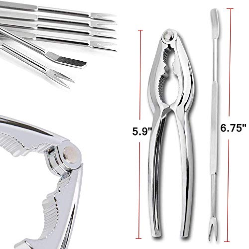 Seafood Tools 3.3oz Crab Crackers Nutcrackers Forks Set for Lobster Leg, Shellfish, Crab Shells and Nuts Cracking (9Pack) - Thumbnail 3