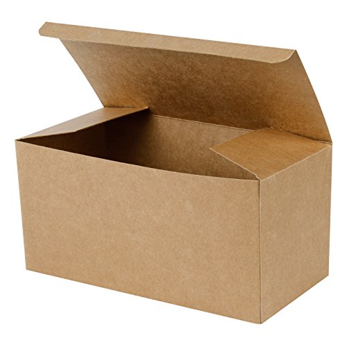 LaRibbons 20Pcs Recycled Gift Boxes - 9 x 4.5 x 4.5 inches Brown Paper Box Kraft Cardboard Boxes with Lids for Party, Wedding, Gift Wrap