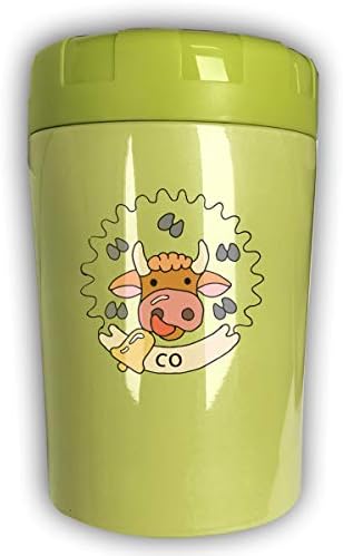 保温 弁当箱 可愛い牛 ステンレスランチジャー 真空 断熱 フード 保冷 スプーン付き 500ml ジャー 新品 送料無料