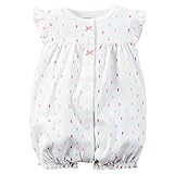 Carters Baby Girls Snap-Up Cotton Romper Seahorse White