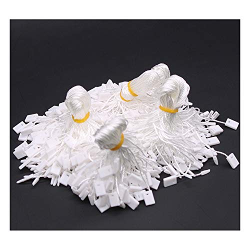7" 1000 Pcs Hang Tag Nylon White String Snap Lock Pin Loop Fastener Hook Ties White Hang Tag String with Push Locker String Snap Lock White Tag Strings