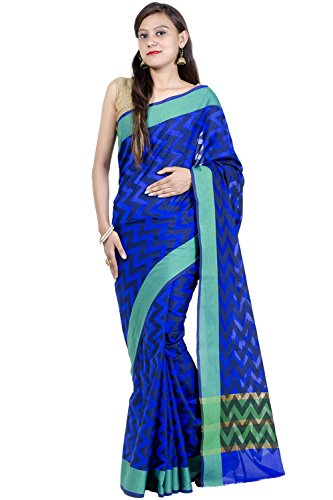 Chandrakala Blue Banarasi Cotton Silk Saree