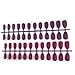 Laza 96 Pcs Colorful Fake Nails 4 Pack Coffin Ballet Purplish Red Madder Prune Mulberry Full Cover Medium Matte Artificial Acrylic Nails - Carmine Rose