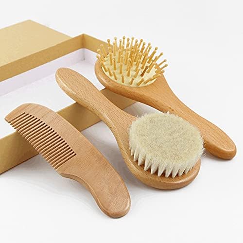 Baby hair brush set newborn Natural Soft Bristles Baby Massage and