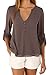 Happy Sailed Women 2018 Casual Chiffon Button V Neck Blouses Shirts,Medium Grey