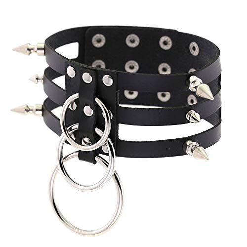 Sexy-Gioielli-Girocollo-Ragazze-alla-Moda-Sexy-Rock-Harajuku-Gothic-Black-Goth-Collare-di-Cuoio-Punk-Collana-del-Punto-Metal-Color-Bianca-Size-Gratuito