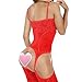 Red QueensHot Sexy Sheer Lingerie Babydoll Suspender Corset Nightie Leotard Body Suit Stocking
