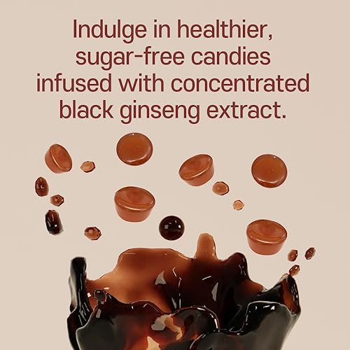 GeumHeuk Korean Panax Black Ginseng Candy Real Sugar Free (200g X 2 Bags (400g)) - NO Corn Syrup. Smooth, Breath Refresher, Healthy Candy, Best Taste and Sugar Free, Energy Candy