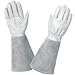CCBETTER Rose Pruning Gloves with Extra Long Cowhide Sleeves for Men and Women,Breathable Goatskin Leather Thorn Proof Gardening Gauntlet Gloves, Best Garden Gifts & Tools for Gardener and Farmer