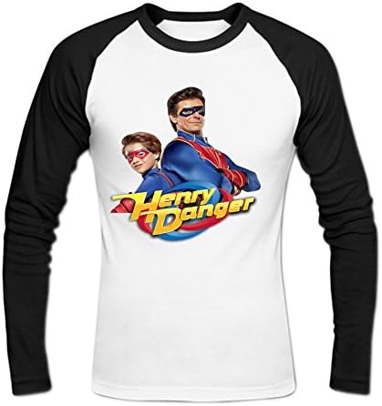 Men's Long-Sleeve Henry Danger Baseball Tee Shirts By Sadytui L White