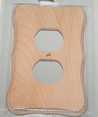 Set of 3 unfinished maple wood duplex wall plates remodel construction by Porcelain and Paper