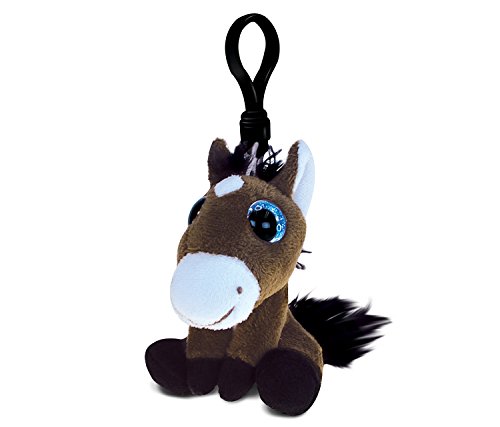 Puzzled horse soft stuffed plush big-eye backpack clip …