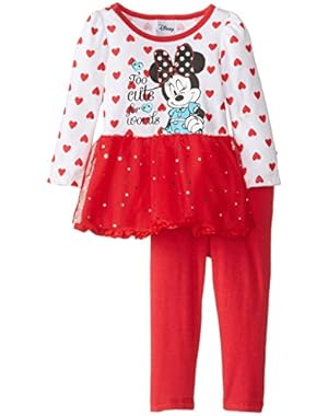 Baby Girls' Minnie Mouse 2 Piece Heart Long Sleeve Tunic Set