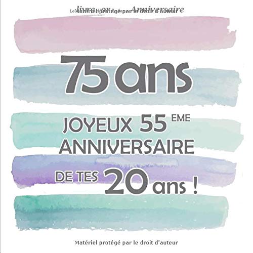 Le Livre D Or De Mon Anniversaire 75 Ans Joyeux 55eme Anniversaire De Tes Ans Couleur Pastel 68 Pages Format Carre 21 59 X 21 59 Cm French Edition Arty Robin Amazon Com Books