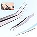 FAMILIFE Volume Lash Tweezers Set Eyelash Extension Curved Tweezers for Pick up and Isolation Create Fan in Lashing Application with Storage Case